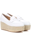 Gabriela Hearst Brucco Leather And Jute Platform Loafers In White
