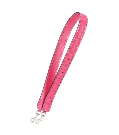 Valentino Garavani Rockstud Spike Leather Bag Strap In Pink