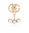 GUCCI RUNNING G 18KT GOLD SINGLE EARRING WITH PEARLS,P00295655