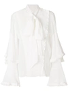 CHLOÉ ASYMMETRIC PUSSY BOW BLOUSE,CHC18SHT8204012562771