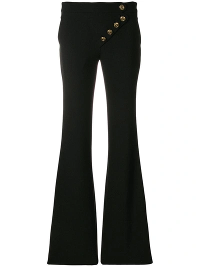 Chloé Mid-rise Flared Cady Trousers In Black
