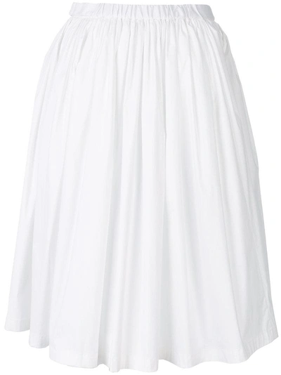 Prada Stretch Cotton Circle Skirt In White