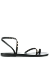 Ancient Greek Sandals Apli Eleftheria Crystal-embellished Leather Sandals In Black