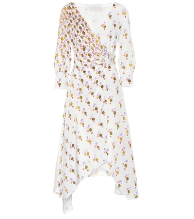 Peter Pilotto Printed Silk Crepe Wrap Dress In White