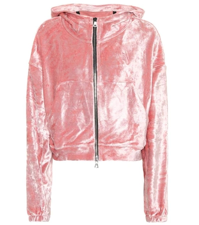 Nike Lab Essentials Velour Hoodie In Pink
