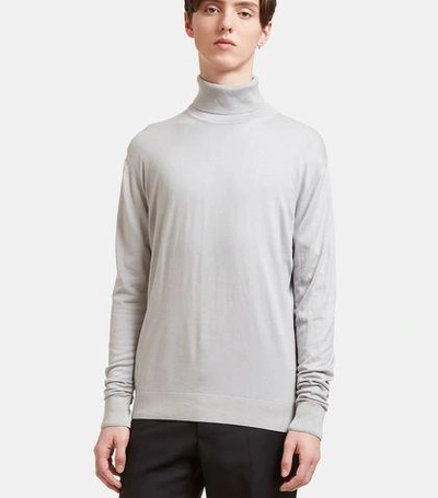 Aiezen Ribbed Roll Neck Sweater Male Greymale