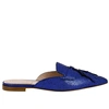 Alberta Ferretti 10mm Mia Crackled Metallic Leather Mules In Royal Blue