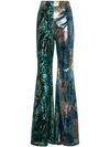 HALPERN WIDE LEGGED TROUSERS WITH CONTRASTING SEQUIN EMBELLISHMENT,S1814812523360