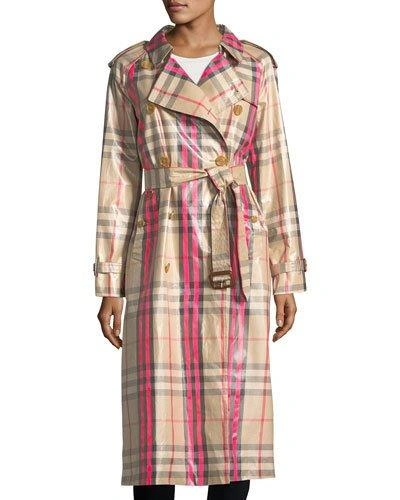 Burberry laminated trench coat hotsell