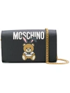 MOSCHINO MOSCHINO TEDDY PLAYBOY WALLET ON CHAIN - BLACK,A8136821012552996