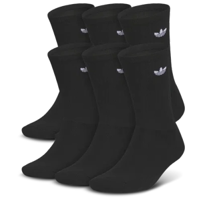 Adidas Originals Trefoil 6 Pack Crew Socks In Black/black