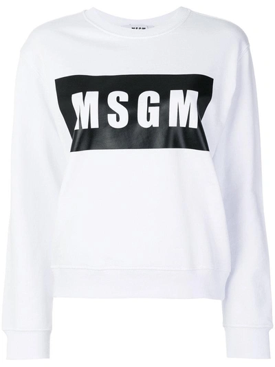 Msgm Women's 2641mdm9619529901 White Cotton Sweatshirt