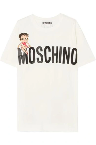 Moschino Betty Boop Oversized Printed Cotton-jersey T-shirt In White