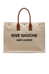SAINT LAURENT Large Canvas & Leather Rive Gauche Noe Tote,499290 9M41D