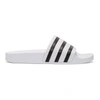 ADIDAS ORIGINALS ADIDAS ORIGINALS WHITE STRIPED ADILETTE SLIDES,280648