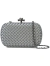 Bottega Veneta Metal Intrecciato Knot Frame Clutch Bag, Silvertone In Argento-silver