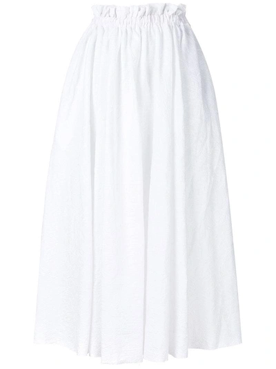 Loewe Drawstring Waist Broderie Anglaise Skirt In White