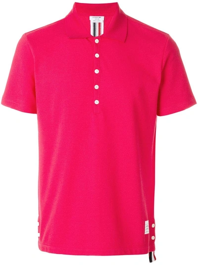 Thom Browne Short-sleeve Pique Polo Shirt In Coral