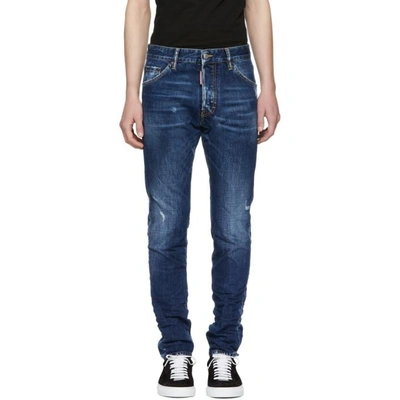 Dsquared2 16.5cm Cool Guy Distressed Denim Jeans In Blu