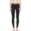 Versace Black Leggings With High Waist And Greca Motif On The Waist In Viscose Blend Stretch Woman