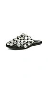 Alexander Wang Amelia Studded Suede Slippers In Black