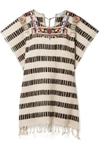 VALENTINO BEADED EMBROIDERED WOOL-BLEND PONCHO