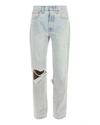 RE/DONE Grunge Destroyed Straight Jeans,1823WGRS1/GRUNGE