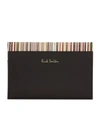 PAUL SMITH STRIPED LEATHER CARD HOLDER,P000000000005809766
