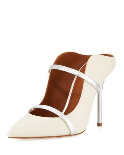 Malone Souliers Maureen Napa Leather Mule Pump In White
