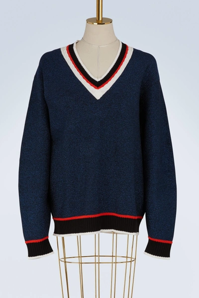 Opening Ceremony V-neck Sweater In Navy Blue