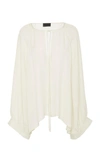 Nili Lotan Acadia Double Georgette Blouse In White