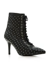 Archive WOMEN'S DELANCEY LEATHER STUDDED LACE UP BOOTIES,DELANCEYSTUD