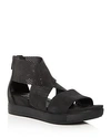 Eileen Fisher Women's Perforated Crisscross Platform Sandals In Black