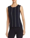 EMPORIO ARMANI TEXTURED CONTRAST-DETAIL PLEATED TOP,3Z2KT12MA1Z0920