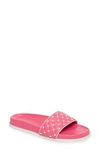 Valentino Pink Rockstud Spike Leather Slides In Shadow Pink