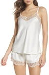 Flora Nikrooz Sestina Satin Short Pajamas In Ivory