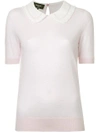 ROCHAS CASHMERE LACE COLLAR TOP,ROPM75326712553915