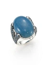 JOHN HARDY Classic Chain Blue Quartz, Swiss Blue Topaz & Sterling Silver Ring,0400096044350