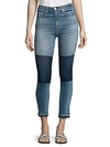 RAG & BONE Dive Colorblock High-Rise Capri Jean,0400096120189