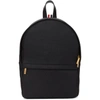 THOM BROWNE THOM BROWNE BLACK LEATHER SMALL UNSTRUCTURED BACKPACK,FAL005A-02392
