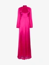 GUCCI GUCCI LADIES PINK AND PURPLE HIGH NECK SILK MAXI GOWN, SIZE: 40,494935ZIM67PINK12447283