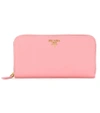 Prada Saffiano Leather Zip-around Wallet In Pink