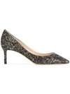 Jimmy Choo Romy 60 Glittered Courts In Gold Mix