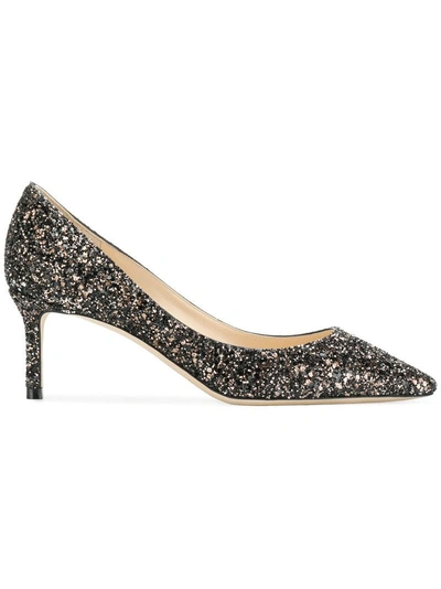 Jimmy Choo Romy 60 Glittered Courts In Black