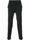 Prada Black Wool Slim Trousers In Black
