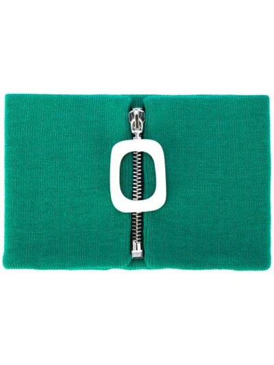 Jw Anderson Zipped Neckband In Green