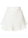 ZIMMERMANN lace-embroidered flared shorts,3528ALOV12553642