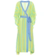 DIANE VON FURSTENBERG STRIPED LINEN-BLEND ROBE,P00296219