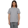 Thom Browne Short-sleeve Pique Polo Shirt In Light Grey
