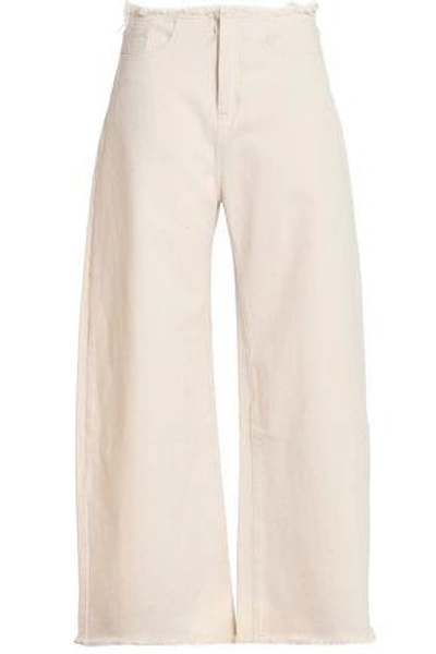 Marques' Almeida High-rise Wide-leg Jeans In Off-white